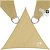 TecTake® Tenda a Vela Ombreggiante Quadrata in Polietilene, Protezione dai Raggi UV, Vela da Sole Ombreggiante con Set Funi di Tensione - Beige, Triangolare, 4 m