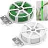 Rieoany 100 m Filo di Ferro Plastificato, Filo per Legare Pomodori, Giardini, Fiori e Piante Rampicanti, Flessibili Legatura Pomodori con Taglierino per Una Facile Maneggevolezza (Verde e Bianco)