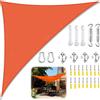 ZFEBHMY Tenda a Vela Triangolare, Vela Ombreggiante Triangolare Impermeabile con Kit di Fissaggio Corda, Tenda da Sole Telo Parasole Ombreggiante per Giardino Patio Piscina-Orange||3x4x5M