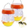 Bseical Trappola Vespe e Calabroni, Trappola Calabroni Solare, Trappola per Mosche Della Frutta per Esterno, Trappola Zanzare Interno, Cattura Zanzare da Giardino LED Anti Vespe e Api (2 Pezzi, Arancia)