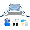Cuupo Tenda da spiaggia pop-up, 2 x 2,1 m, protezione solare UPF 50, antivento, tenda da spiaggia con aste di stabilità in ferro e sacchi per sabbia, portatile, protezione solare da spiaggia, cortile