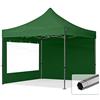 TOOLPORT 3x3 m Gazebo Pieghevole PVC ignifugo, Premium Acciaio, Nero