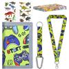 SUNDEE Portafoglio per bambini ragazzi e ragazze, portafogli tripla piegata in scatola con adesivi e cordino per regali, portafoglio con portamonete con cerniera per sport, Gamepad verde H2, 12 x 8 x