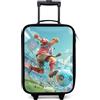 NoBoringSuitcases.com NoBoringSuitcases© Valigia Per Bambini Compatto Bagaglio Ultraleggero | 48x31x19 cm - Bagagli Rigidi LED Ruote Valigie Neonato Bimbi - Ragazzo - Stadio - Pallone - Elettrico