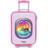 NoBoringSuitcases.com NoBoringSuitcases© Valigia Rosa Per Bambini Compatto Bagaglio Ultraleggero | 48x31x19 cm - Trolley A Mano Rigidi LED Ruote Valigie Neonato - Ragazzo - Tartaruga - Nuoto - Tramonto