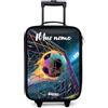 NoBoringSuitcases.com NoBoringSuitcases© Valigia Per Bambini Personalizzato Con Un Nome Bagaglio | 48x31x19 cm - Ultraleggero Trolley A Mano Rigidi LED Ruote Valigie Neonato - Ragazzo - Neon - Rete - Calcio - Colorato