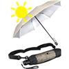 iX-brella City Trekking Ombrello parasole con bastone extra lungo con protezione UV e calore, Beige-argento, protezione dai raggi UV, dal calore, 98 cm, Ombrello tascabile apribile