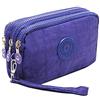 Btoon Portafogli in nylon con cerniera a 3 strati per le donne borsa da polso borsa impermeabile per telefono cellulare borsa, Blu, 16x5x10cm