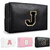 Anntry trousse da borsa,Borse con iniziali personalizzate con cerniera, borsa cosmetica carina,Multifunzionale Trousse Borsa da Viaggio per Trucchi in pelle PU,Borsa Toilette per Donne ragazze A-Z