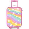 NoBoringSuitcases.com NoBoringSuitcases© Valigia Rosa Per Bambini Compatto Bagaglio Ultraleggero | 48x31x19 cm - Trolley A Mano Rigidi LED Ruote Valigie Neonato - Ragazze - Margherite - Arcobaleno - Colori