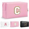 Anntry trousse da borsa,Borse con iniziali personalizzate con cerniera, borsa cosmetica carina,Multifunzionale Trousse Borsa da Viaggio per Trucchi in pelle PU,Borsa Toilette per Donne ragazze A-Z