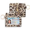 SENDEFN Portafoglio sottile con porta carte di credito, portafoglio da donna con blocco RFID, con portachiavi e finestra d'identità, Stampa leopardata gialla., 11.2 x 10 x 1.2 cm, Minimalista, Moderna