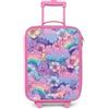 NoBoringSuitcases.com® Valigia Rosa Per Bambini Compatto 48x31x19 cm Bagaglio Ultraleggero Trolley A Mano Rigidi LED Ruote Valigie Bimbi - Ragazze - Nuvole - Arcobaleni - Fiori