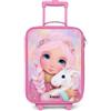 NoBoringSuitcases.com NoBoringSuitcases© Valigia Rosa Per Bambini Compatto Bagaglio Ultraleggero | 48x31x19 cm - Trolley A Mano Rigidi LED Ruote Valigie Neonato - Ragazze - Ragazza - Unicorno