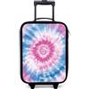 NoBoringSuitcases.com NoBoringSuitcases© Valigia Per Bambini Compatto Bagaglio Ultraleggero | 48x31x19 cm - Trolley A Mano Rigidi LED Ruote Da Viaggio - Ragazze - Tie dye - Astratto - Blu - Rosa