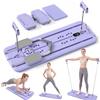 MaxU Pilates Board Reformer, tavola pieghevole per pilates con modulo da sci, bande di resistenza a 3 livelli, contatore di calorie/tempo/ripetizioni, portata 204,3 kg, supporto per cellulare