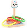 SiaBiced Gioco Lancio Anelli in Legno per Bambini, Giochi da Giardino e Esterno 4-6 Anni, Cane