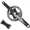 LHHL 170mm MTB Guarnitura 32T 34T 36T 38T Integrate Cave Lega di Alluminio Leggero Ingranaggio Larghi E Stretti Compatibile Doppio/Triplo Strato Ingranaggio con BB(Black,36T)