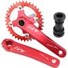 LHHL Guarniture Mountain Bike 170mm Integrate Cave Guarnitura 32/34/36/38T Tondo Ingranaggio Guarnitura con Fondo(Rot,36T)