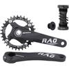 LHHL Mountain Bici Bicicletta Guarnitura 170mm Integrate Cave Guarnitura 32/34/36/38T Singolo Corona Lega di Alluminio Mountain Bike Guarnitura con BB(Rot,38T)