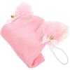 SHINEOFI Copertura per Casco da Sci e Snowboard a Maglia con Design a Cartoon, Orecchie a Gatto Rosa, Taglia Unica, Accessorio per Sport Invernali e Adulti con Visibilità