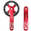 QHYRZE Guarnitura MTB Bike Square Taper 170mm Set Pedivella 32T/34T/36T/38T/40T/42T/44T Singola Corona(Rot,32T)