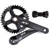 LHHL Mountain Bike Integrate Cave Guarnitura 32T 34T 36T 38T 40T 42T Singola Rotonda Ingranaggio Pedivelle 170/175mmBraccio Pedivella MTB Lega di Alluminio(170mm,42T)