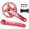 QHYRZE Mountain Bike Guarnitura 170mm MTB Manovella Set in Lega di Alluminio Singola Corona 32T 34T 36T 38T(Rot,34T)