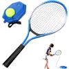 Comebachome Rete da rimbalzo per allenamento da tennis 1 set Rete da rimbalzo da tennis completa che include palla con corde, base antiscivolo e riempibile e racchetta per allenamento all'aperto