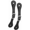 Jelquix Accessori Equestri Regolabili in Vera Pelle con Cinturino per Sperone per Cavallo per Stivali da Equitazione da Uomo 1 Paio (Black)