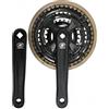 LHHL Mountain Bike 170mm Conicità Quadrata Guarniture Ingranaggio Triplo Rotondo 22-32-44T MTB Set di Pedivelle Adatto for 7/8 velocità(Black MK-02)