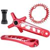 LHHL Mountain Bike 170mm Integrate Cave Guarnitura 32/34/36/38T Rotondo Lega di Alluminio Corona Guarnitura for Mountain Bici Bicicletta 8-12 velocità con BB(Rot,34T)