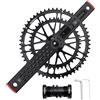 LHHL Strada Bicicletta Guarnitura 170mm Integrate Cave Set di Pedivelle 50-34T 39-53T CNC Doppio Rotonda Ingranaggio 9/10/11 velocità con DUBBB(53-34T)