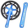 LHHL 170mm Bicicletta da Strada Guarnitura Quadrata Guarniture 8/9/10 velocità Doppio Ingranaggio 53/39T Pedivelle(Black)
