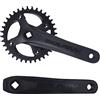 LHHL 170mm Quadrata Guarnitura Mountain Bike Lega di Alluminio Pedivelle 34/36T Denti Positivi Negativi Ingranaggio Singolo Guarniture MTB(Black-A 170mm,34T)