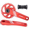LHHL Mountain Bike Guarnitura 170mm Integrate Cave Guarnitura 32/34/36/38T Singolo Corona Lega di Alluminio MTB Guarnitura per 9-12 velocità con BB(Rot,32T)