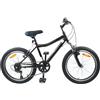 Runheo Bicicletta per bambini da 24 pollici, colore nero, con cambio a 6 marce, manubrio e sedile regolabili per 8-12 anni, robusto telaio in acciaio, freno sicuro, ideale per escursioni all'aperto e