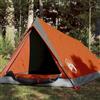 Generic Tenda da Campeggio 2 Posti Impermeabile Grigio e Arancione, Poliestere 185T con Rivestimento PU, 200x120x88/62 cm, Leggera 1,6 kg con E-Port e Custodia