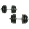 Runheo Set di manubri da 30 kg con 12 dischi rivestiti in plastica, 2 manubri da 45 cm di lunghezza, chiusure a stella, impugnature antiscivolo, per allenamento fitness a casa e costruzione muscolare