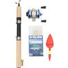 CHICIRIS Set Canna da Pesca Sul Ghiaccio, Canna da Pesca Sul Ghiaccio da 75 Cm con Mulinello in Metallo e Galleggiante Ad Alta Visibilità, Kit Completo per la Invernale con e Piombini in Rame per