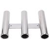 Keenso Portacanna da Pesca in Acciaio Inossidabile 304 Portacanne 3 Tubi Diametro 53mm Lunghezza 220mm con Drenaggio Inferiore Facile Installazione per Yacht e Pesca in Mare
