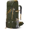 Bseash Zaino da 65L Impermeabile per Escursionismo e Campeggio con Copertura Anti-Pioggia, Zaino Sportivo da Viaggio per Arrampicata e Turismo, Verde militare, L