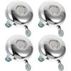 Toddmomy Campanelli per Bici Vintage 4 Pezzi Argento in Ferro Suono Chiaro e Forte Installazione Senza Attrezzi per Mountain Bike e Bici da Strada