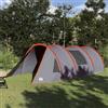 Generic Tenda Tunnel Grigio Arancione 5 Persone in Poliestere 185T con Rivestimento PU, 805 x 405 x 211 cm, con Finestre di Ventilazione, Tasca Interna, Porta USB e Gancio per Luci,