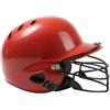 PETSOLA Casco da Battitore con Maschera Regolabile Casco da Baseball con Maschera Leggero per Battitori, Giocatori di Softball, Rosso