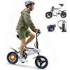 TYOKUM Bici Elettrica Pieghevole 14, Motore 250W, E-Bike per Adulti e Adolescente,Autonomia di 15-30 KM, Carico 120kg, 10/15/25KM/H