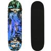 M.Y X-Skate 'Inner City' Complete Skateboard 31 Double Kick Beginner Skateboard for Kids Teenagers & Adults 7 Ply Maple Deck ABEC 7 Bearings for Tricks And skateparks
