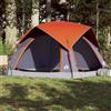 Generic Tenda da Campeggio a Cabina Blu 4 Posti Impermeabile, 218x218x135 cm, Poliestere 185T con Rivestimento PU, con Parapioggia Staccabile e E-Port