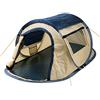Wurfzelt Tenda pop-up per 2 persone, tenda da campeggio, per festival, trekking (blu/beige)