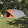 Generic Tenda tunnel impermeabile per famiglia Grigio e arancione 500 x 348 x 200 cm in taffetà con 2 porte, E-port e gancio per luce, ideale per campeggio e giardino